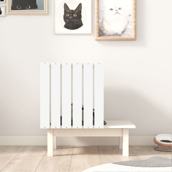 Cat nest 60x36x60 cm white solid pine