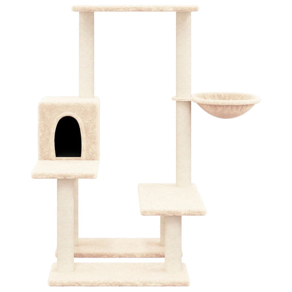 Árvore para gatos c/ postes arranhadores sisal 94,5cm cor creme