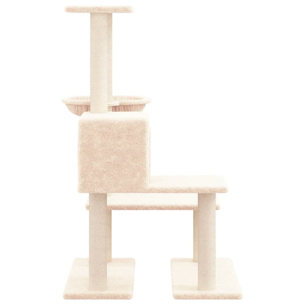 Árvore para gatos c/ postes arranhadores sisal 94,5cm cor creme