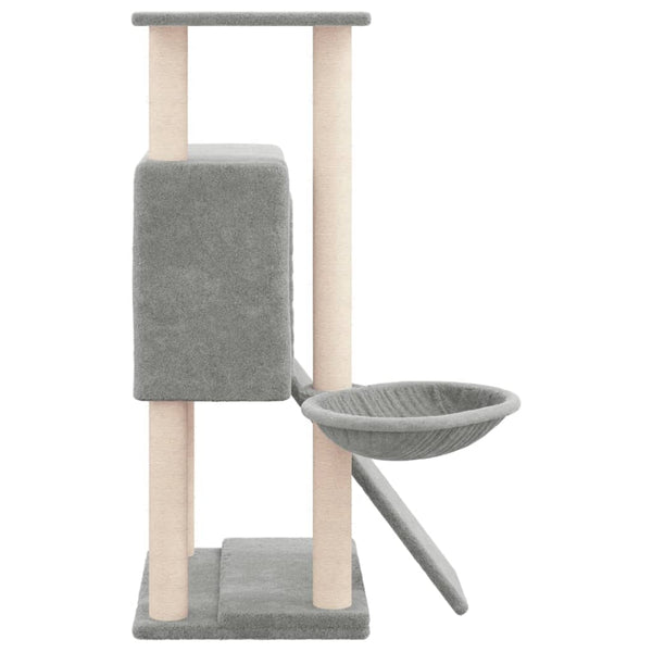 Árvore p/ gatos c/ postes arranhadores sisal 96 cm cinza-claro