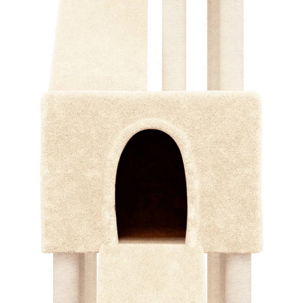 Árvore para gatos c/ postes arranhadores sisal 190 cm cor creme