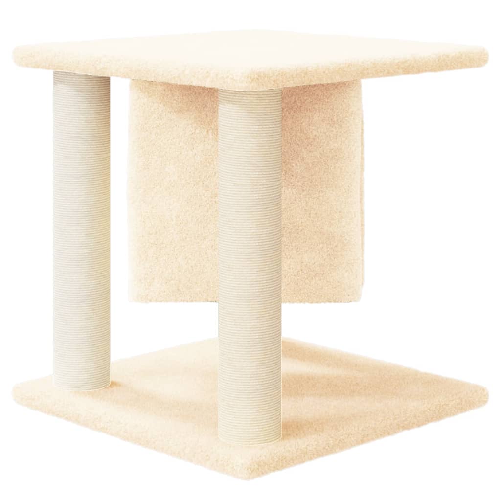 Árvore p/ gatos c/ postes arranhadores sisal 37 cm cor creme