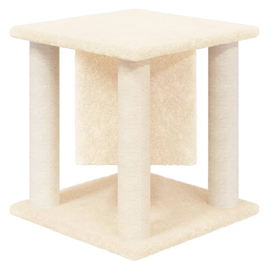 Árvore p/ gatos c/ postes arranhadores sisal 37 cm cor creme