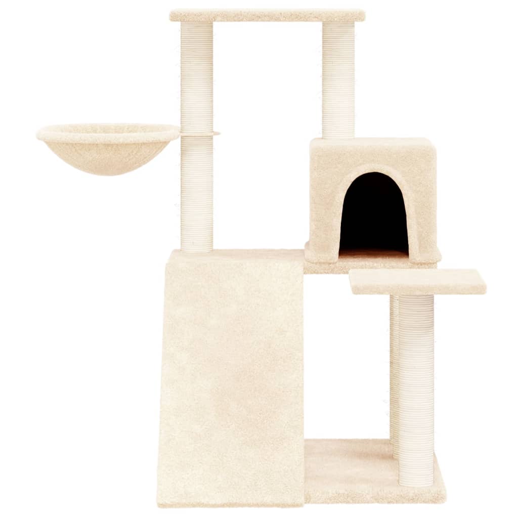 Árvore para gatos c/ postes arranhadores sisal 82 cm cor creme