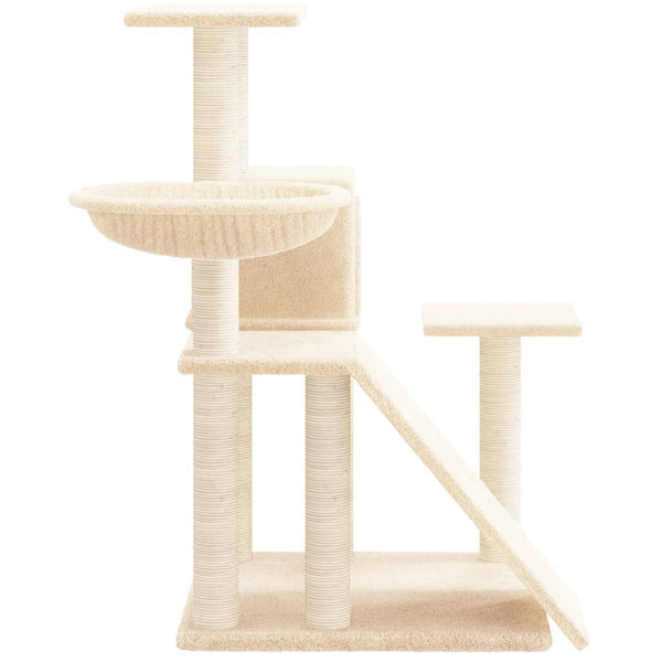 Árvore para gatos c/ postes arranhadores sisal 82 cm cor creme