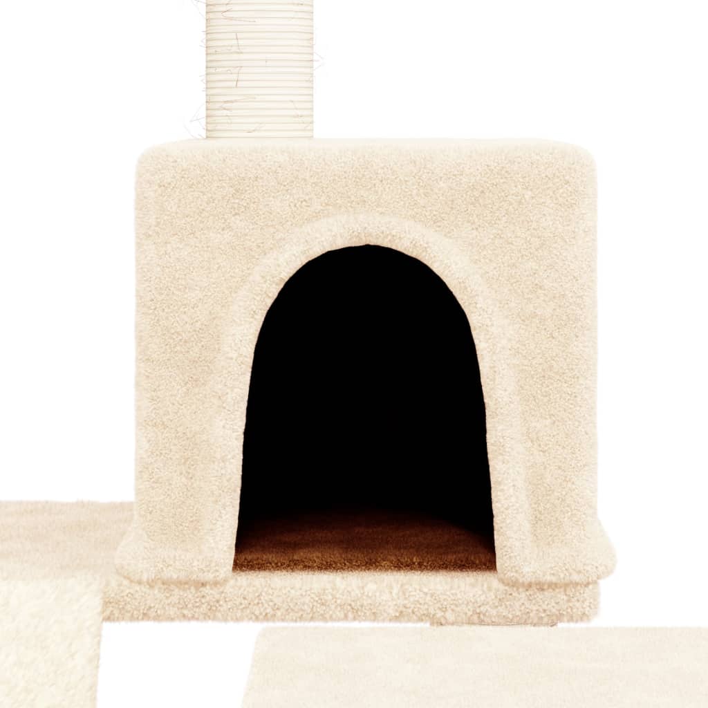 Árvore para gatos c/ postes arranhadores sisal 82 cm cor creme