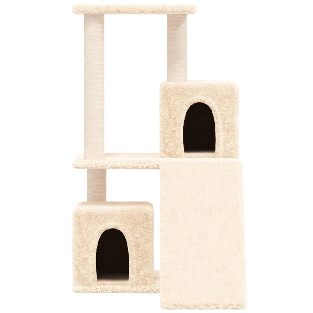 Árvore para gatos c/ postes arranhadores sisal 82 cm cor creme