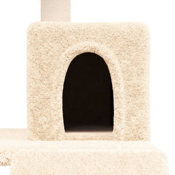 Árvore para gatos c/ postes arranhadores sisal 82 cm cor creme