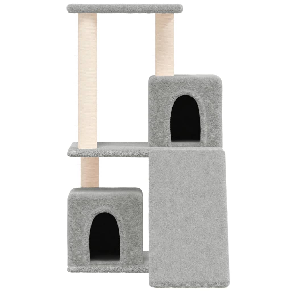 Árvore p/ gatos c/ postes arranhadores sisal 82 cm cinza-claro