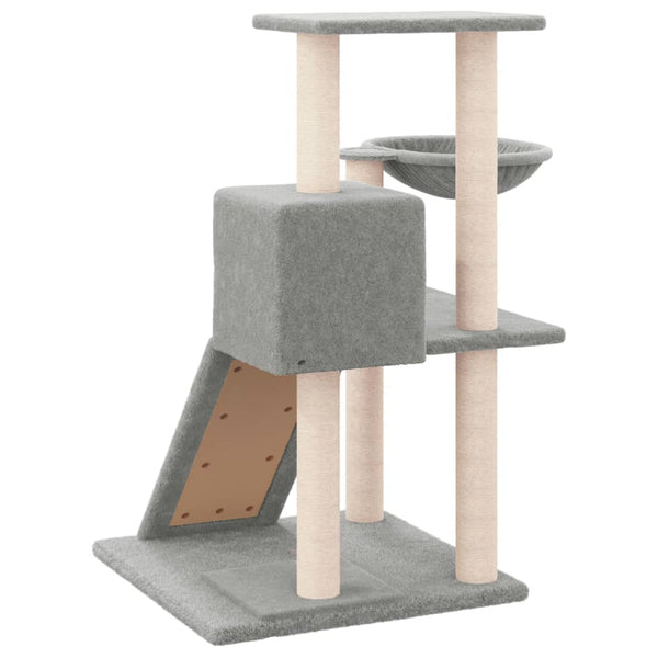 Árvore p/ gatos c/ postes arranhadores sisal 82 cm cinza-claro