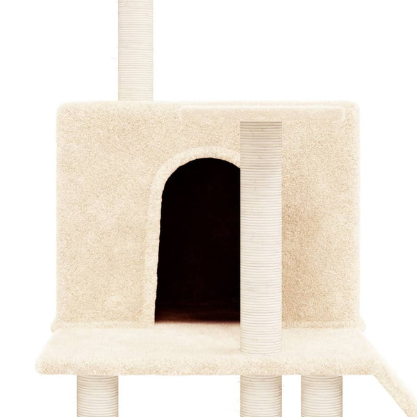 Árvore p/ gatos c/ postes arranhadores sisal 109 cm cor creme