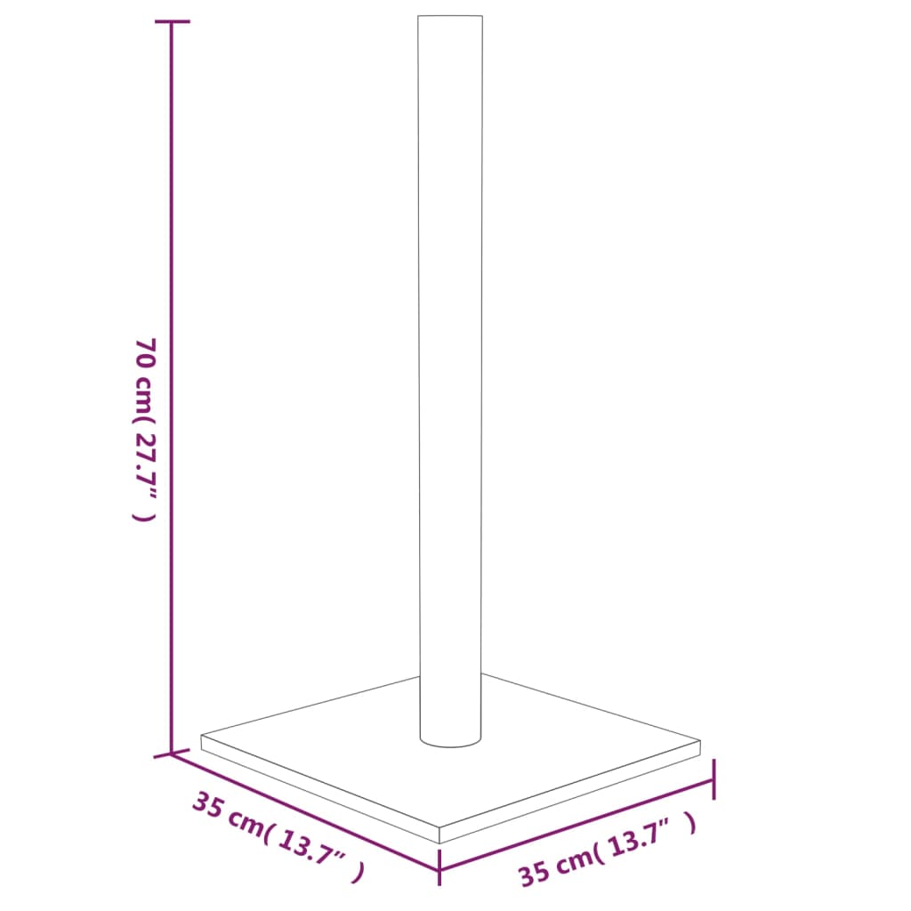 Poste arranhador para gatos 35x35x70 cm cinzento-escuro