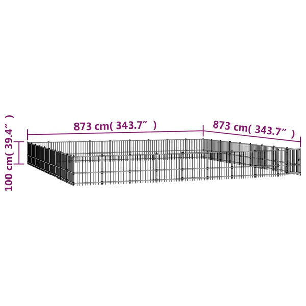 Canil de exterior 76,21 m² aço
