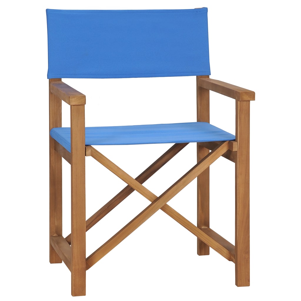 Cadeiras de realizador 2 pcs madeira de teca maciça azul