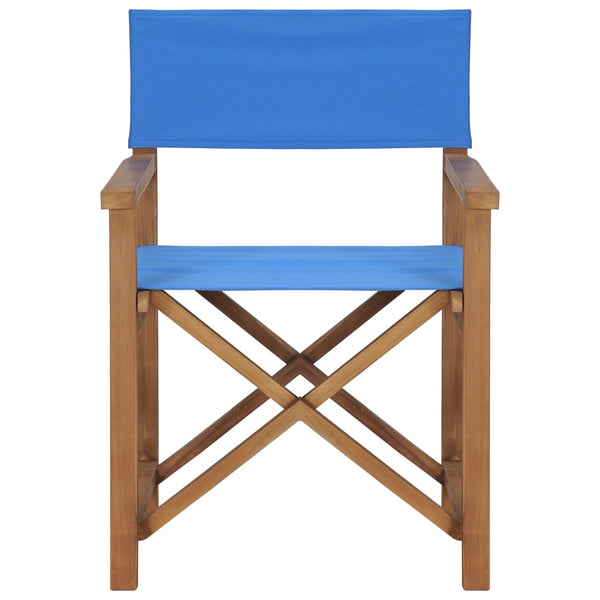 Cadeiras de realizador 2 pcs madeira de teca maciça azul