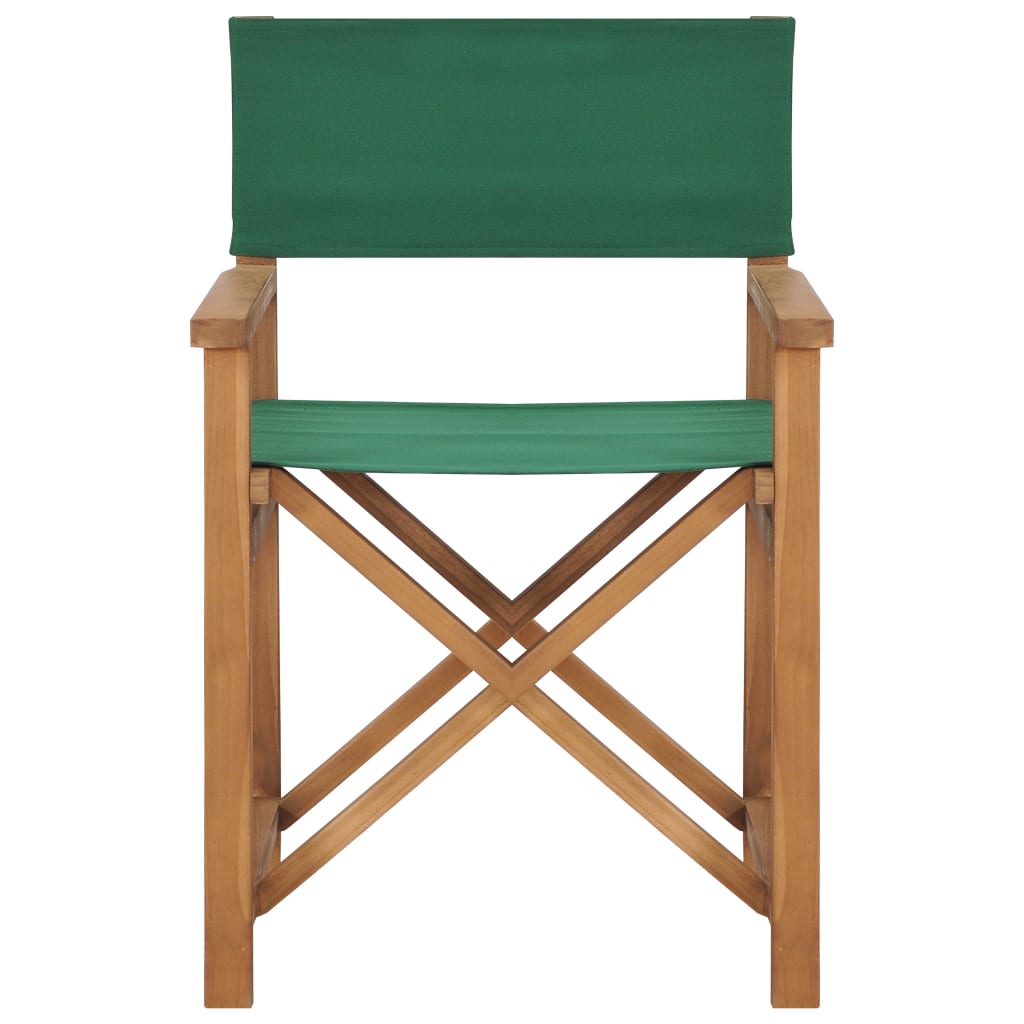 Cadeiras de realizador 2 pcs madeira de teca maciça verde