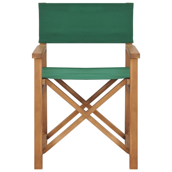 Cadeiras de realizador 2 pcs madeira de teca maciça verde