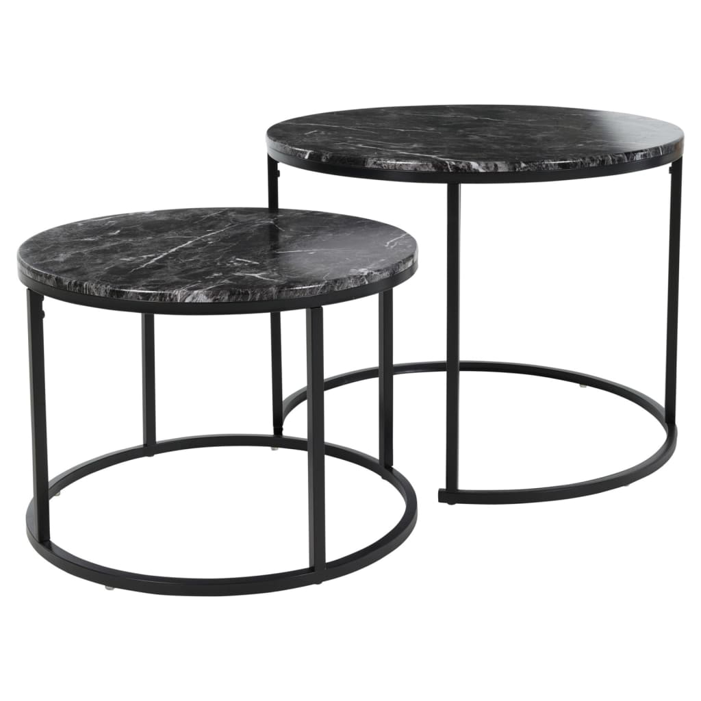 H&S Collection 2 pcs conjunto de mesas de apoio preto