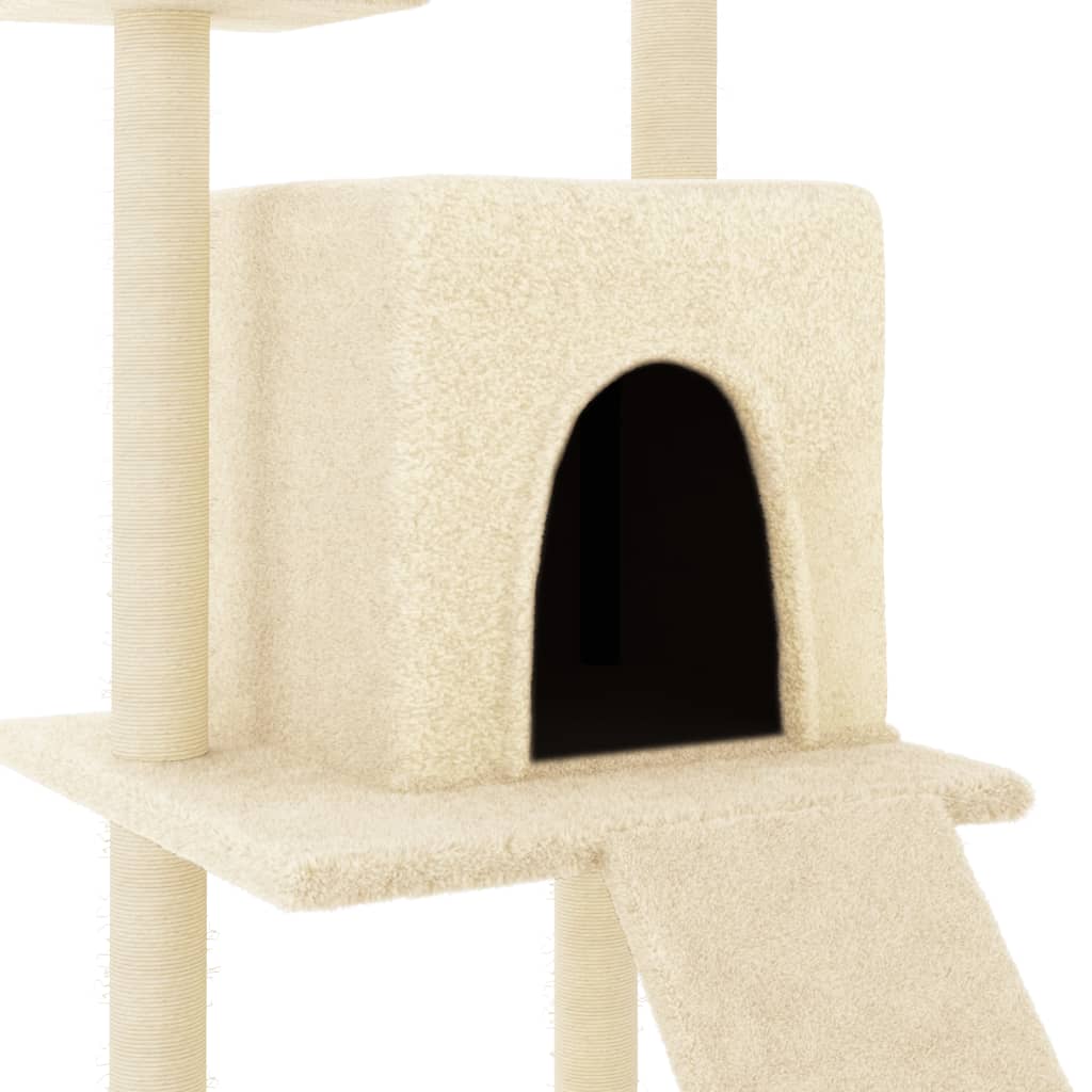 Árvore para gatos c/ postes arranhadores sisal 110 cm cor creme