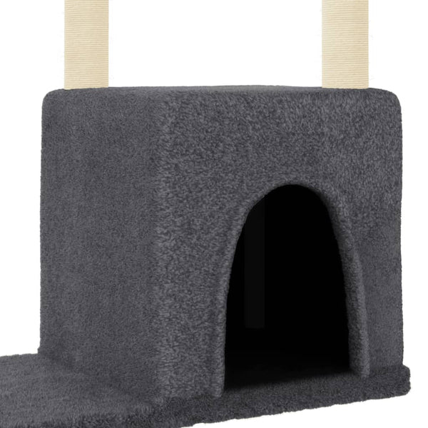 Árvore gatos c/ postes arranhadores sisal 97,5 cm cinza-escuro