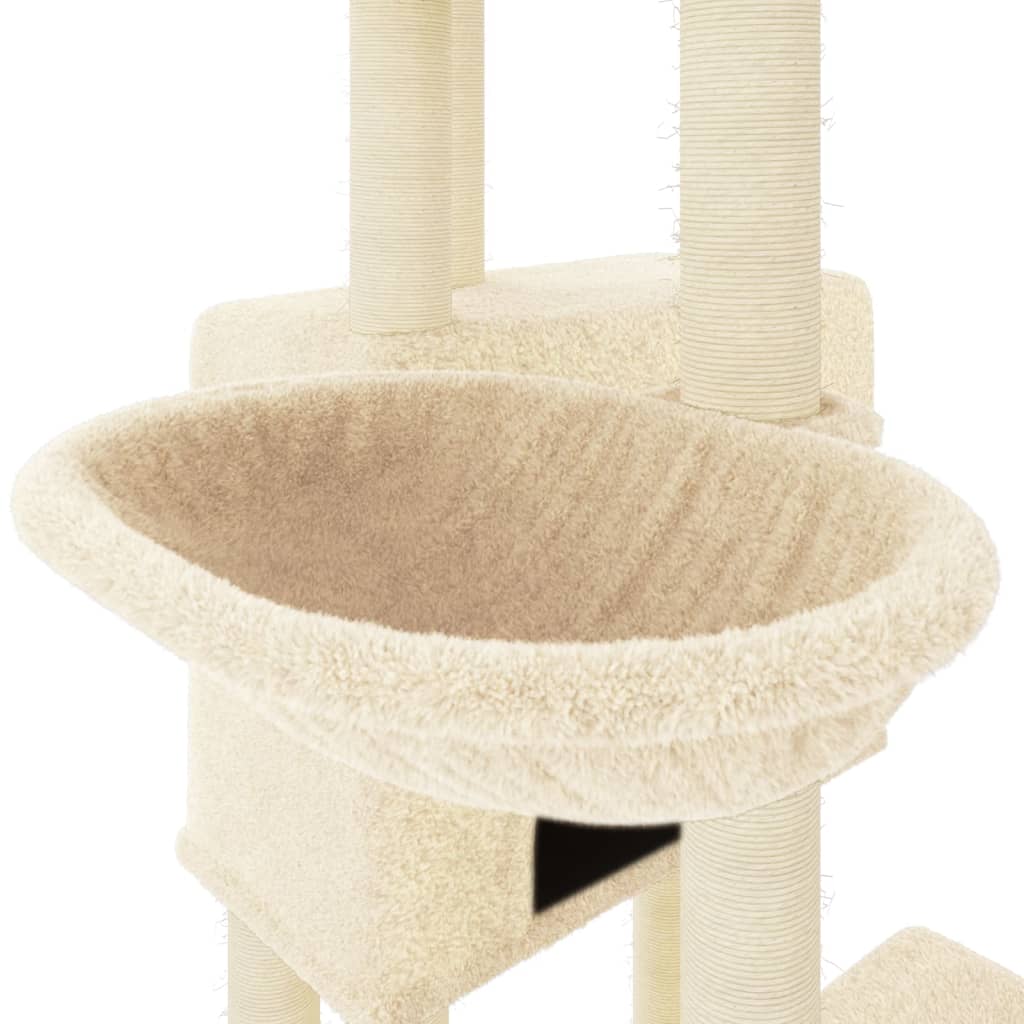 Árvore para gatos c/ postes arranhadores sisal 122 cm cor creme