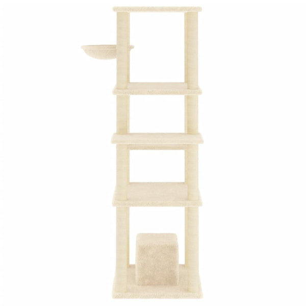 Árvore para gatos c/ postes arranhadores sisal 154 cm cor creme