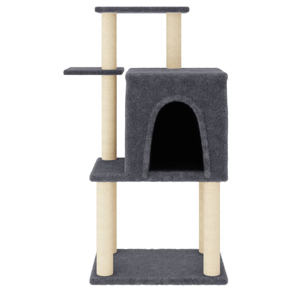 Árvore p/ gatos c/ postes arranhadores sisal 97 cm cinza-escuro