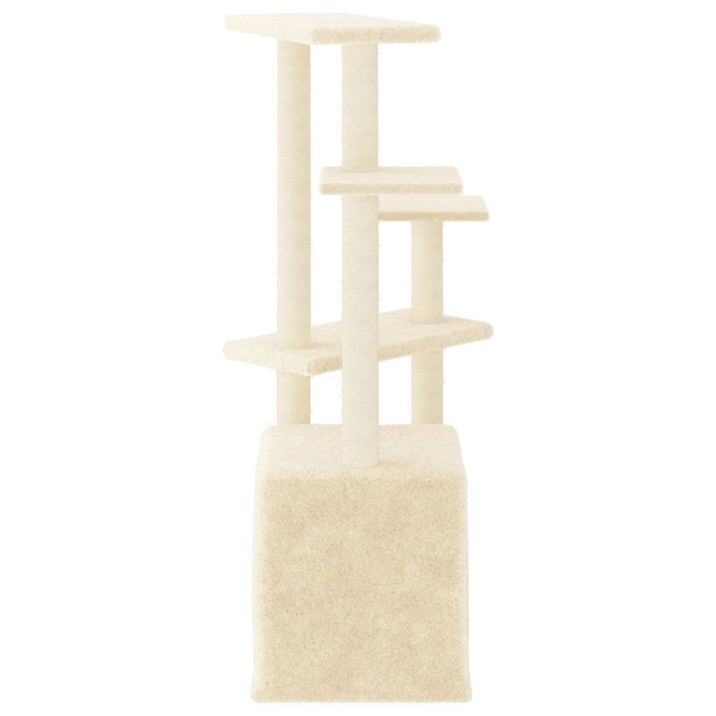 Árvore para gatos c/ postes arranhadores sisal 107,5 cm creme