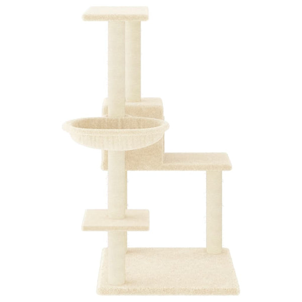 Árvore para gatos c/ postes arranhadores sisal 95 cm cor creme