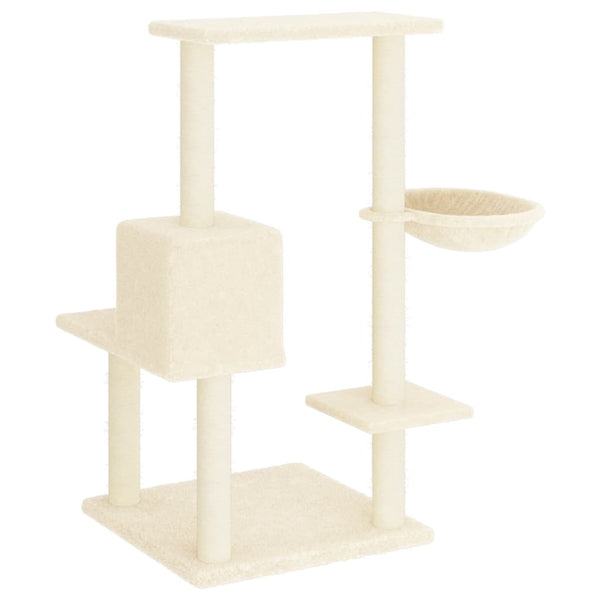 Árvore para gatos c/ postes arranhadores sisal 95 cm cor creme