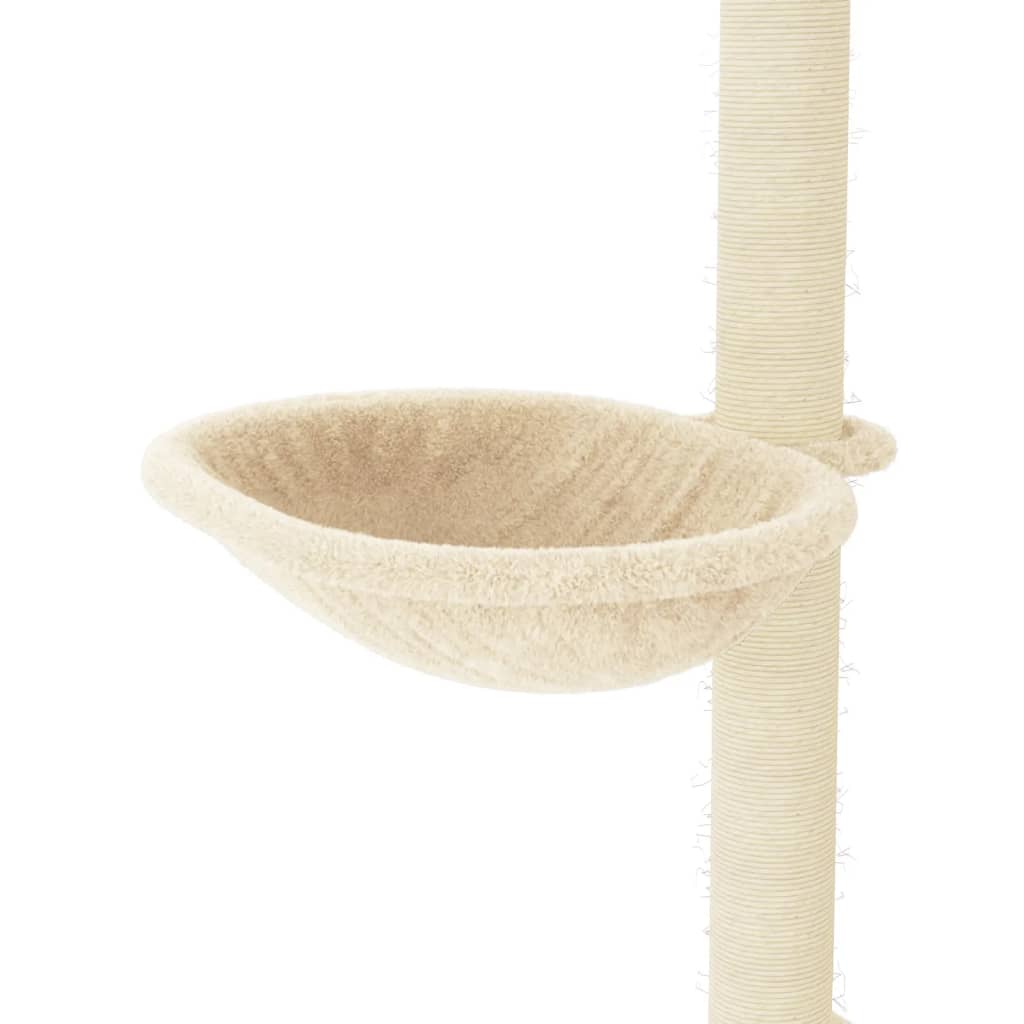 Árvore para gatos c/ postes arranhadores sisal 95 cm cor creme