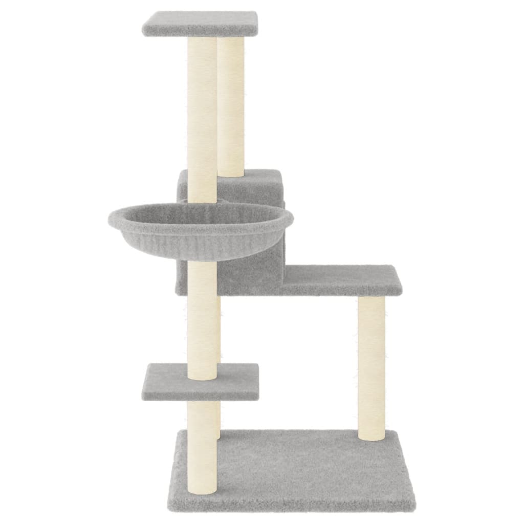 Árvore p/ gatos c/ postes arranhadores sisal 95 cm cinza-claro