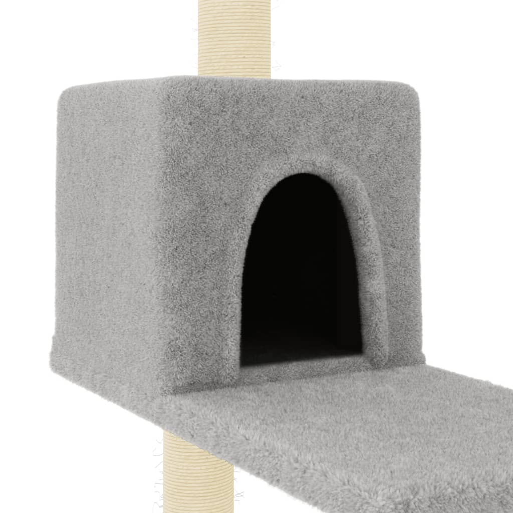 Árvore p/ gatos c/ postes arranhadores sisal 95 cm cinza-claro