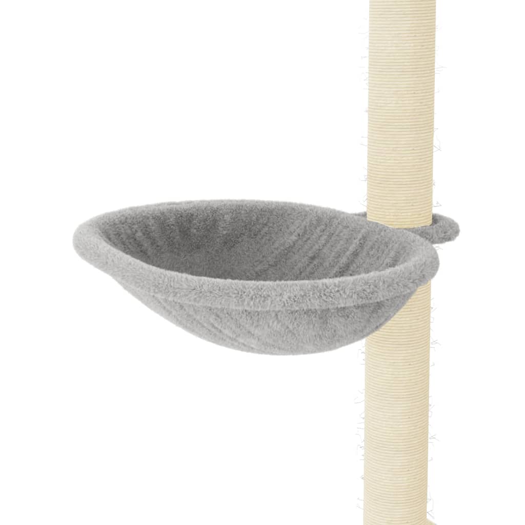 Árvore p/ gatos c/ postes arranhadores sisal 95 cm cinza-claro