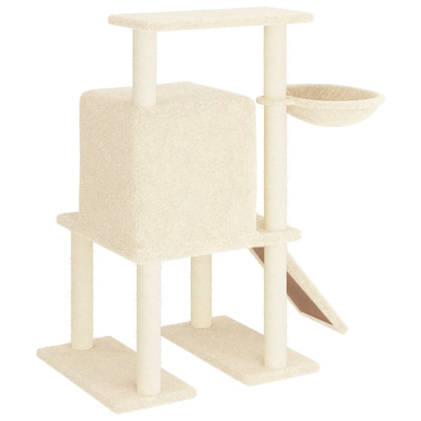 Árvore para gatos c/ postes arranhadores sisal 96,5 cm creme