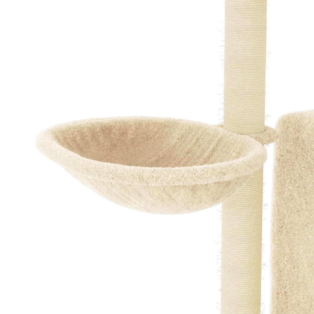 Árvore para gatos c/ postes arranhadores sisal 96,5 cm creme