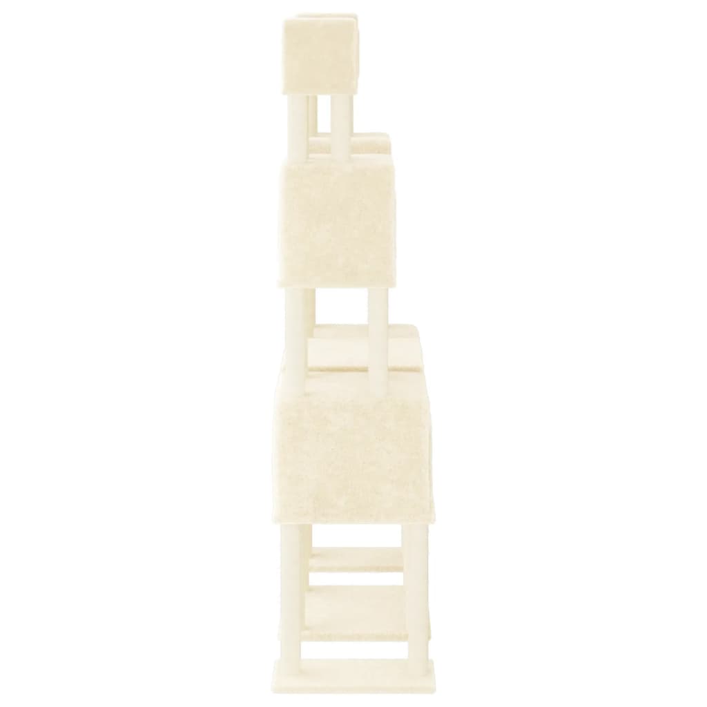 Árvore para gatos c/ postes arranhadores sisal 199 cm cor creme