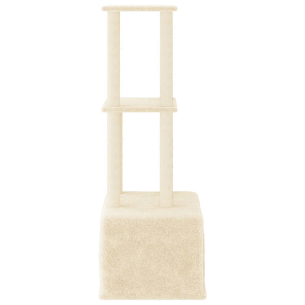 Árvore para gatos c/ postes arranhadores sisal 133,5 cm creme