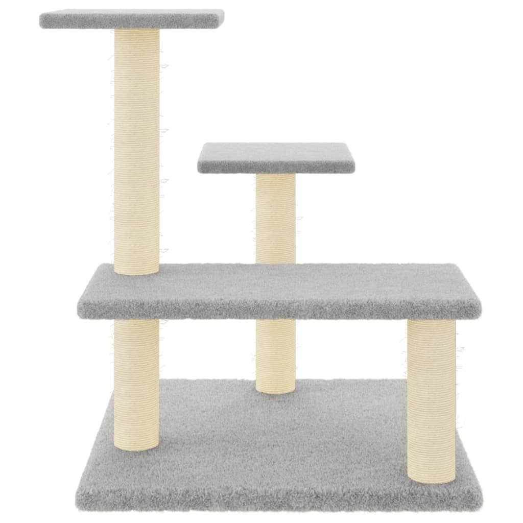 Árvore p/ gatos c/ postes arranhadores sisal 61 cm cinza-claro