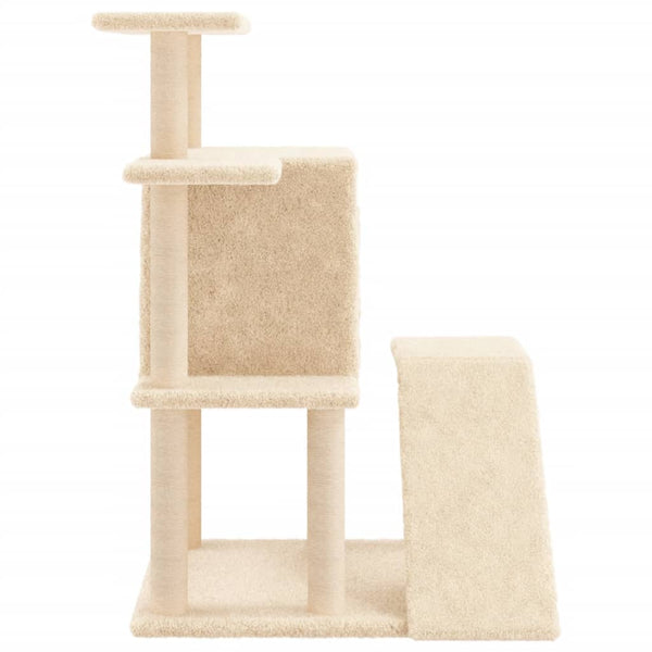 Árvore p/ gatos c/ postes arranhadores sisal 97 cm cor creme