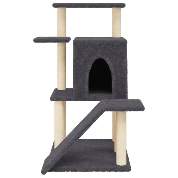 Árvore p/ gatos c/ postes arranhadores sisal 97 cm cinza-escuro