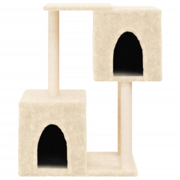 Árvore para gatos c/ postes arranhadores sisal 86 cm cor creme