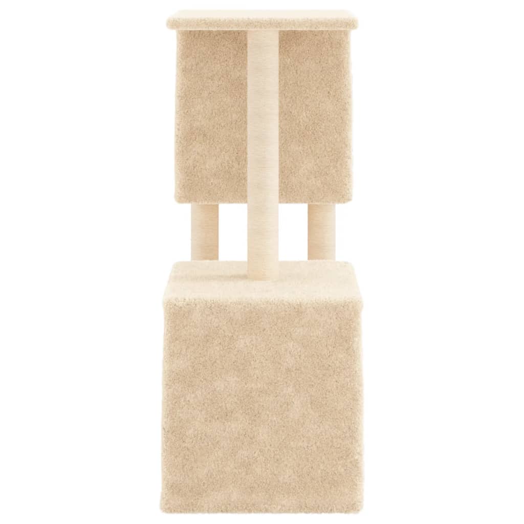 Árvore para gatos c/ postes arranhadores sisal 86 cm cor creme