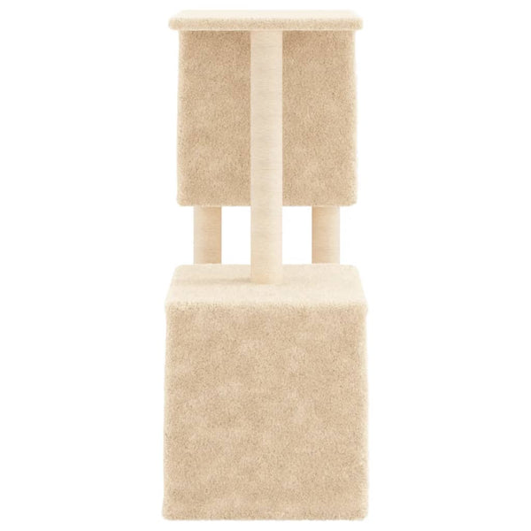 Árvore para gatos c/ postes arranhadores sisal 86 cm cor creme