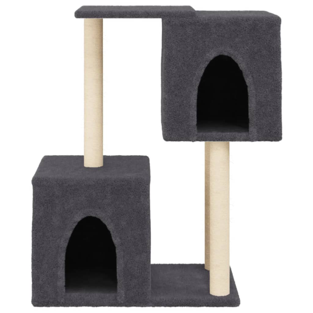 Árvore p/ gatos c/ postes arranhadores sisal 86 cm cinza-escuro