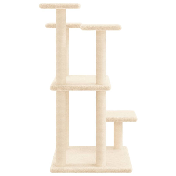 Postes arranhadores para gatos com plataformas 98,5 cm creme