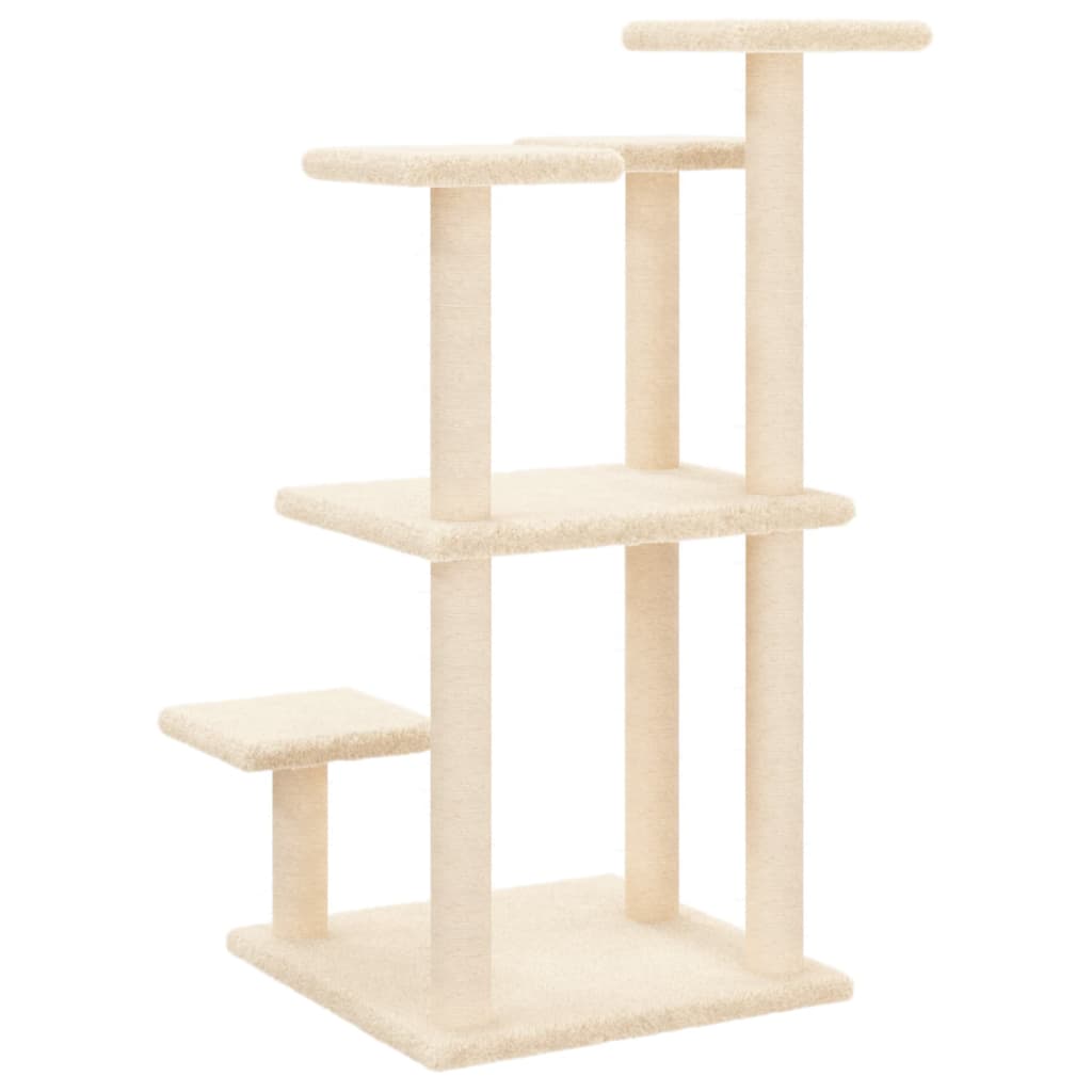 Postes arranhadores para gatos com plataformas 98,5 cm creme