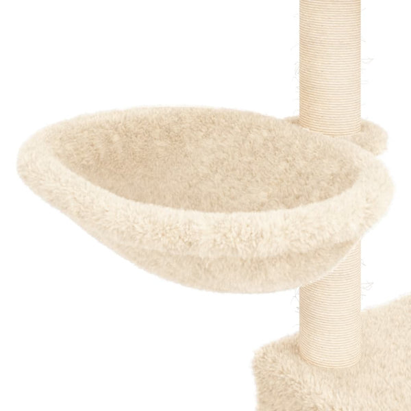 Árvore para gatos c/ postes arranhadores sisal 83 cm cor creme