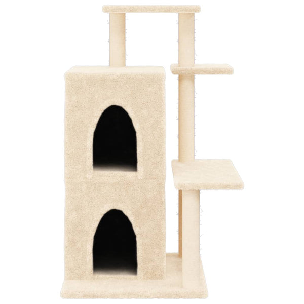 Árvore p/ gatos c/ postes arranhadores sisal 97 cm cor creme