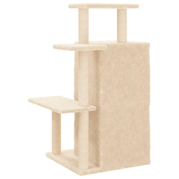 Árvore p/ gatos c/ postes arranhadores sisal 97 cm cor creme